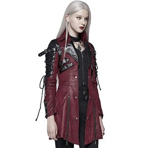 PUNK RAVE Veste Femme ‘Poisonblack’ Rouge vente pas cher 28