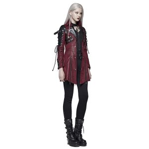 PUNK RAVE Veste Femme ‘Poisonblack’ Rouge vente pas cher 32