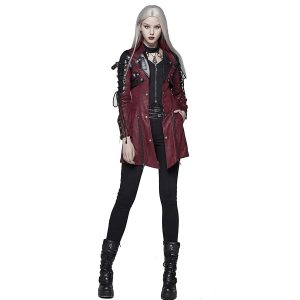 PUNK RAVE Veste Femme ‘Poisonblack’ Rouge vente pas cher 38