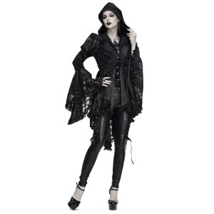 vente en ligne pas cher DEVIL FASHION Veste Femmes à Capuche ‘Elegant Lace’ Noire 42