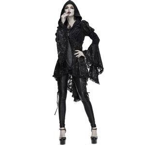 vente en ligne pas cher DEVIL FASHION Veste Femmes à Capuche ‘Elegant Lace’ Noire 44