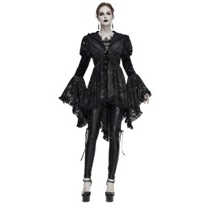 vente en ligne pas cher DEVIL FASHION Veste Femmes à Capuche ‘Elegant Lace’ Noire 48