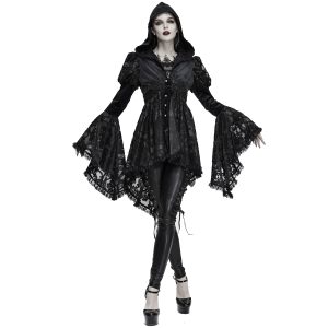 vente en ligne pas cher DEVIL FASHION Veste Femmes à Capuche ‘Elegant Lace’ Noire 34