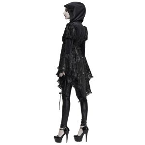 vente en ligne pas cher DEVIL FASHION Veste Femmes à Capuche ‘Elegant Lace’ Noire 38