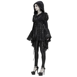 vente en ligne pas cher DEVIL FASHION Veste Femmes à Capuche ‘Elegant Lace’ Noire 40