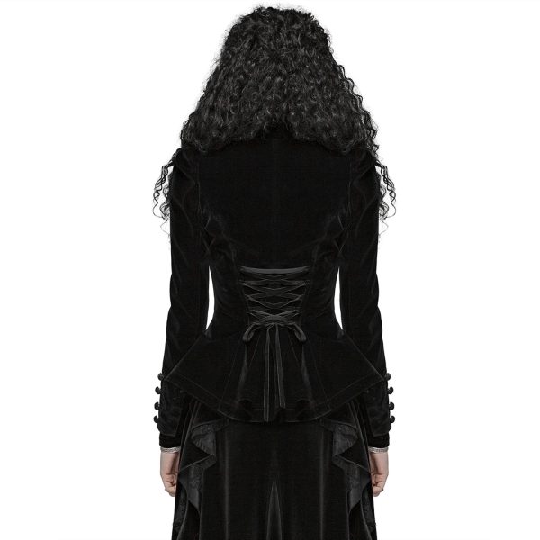 PUNK RAVE Veste Gothique ‘Dark Doll’ En Velours Noire à prix d'occasion 4