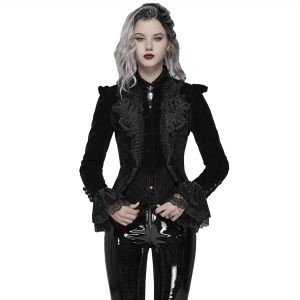 PUNK RAVE Veste Gothique ‘Dark Doll’ En Velours Noire à prix d'occasion 25