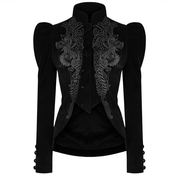 PUNK RAVE Veste Gothique ‘Dark Doll’ En Velours Noire à prix d'occasion 1