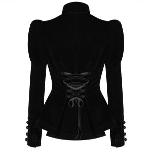 PUNK RAVE Veste Gothique ‘Dark Doll’ En Velours Noire à prix d'occasion 31