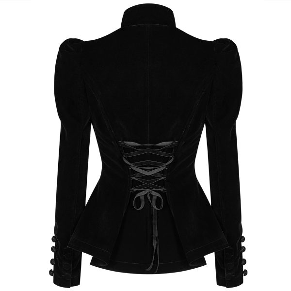 PUNK RAVE Veste Gothique ‘Dark Doll’ En Velours Noire à prix d'occasion 10