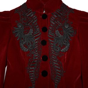 boutiqued en ligne PUNK RAVE Veste Gothique ‘Dark Doll’ En Velours Rouge 33