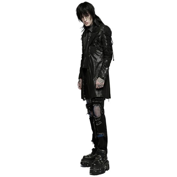 soldes pas cher PUNK RAVE Veste Homme ‘Poisonblack’ Noire 8