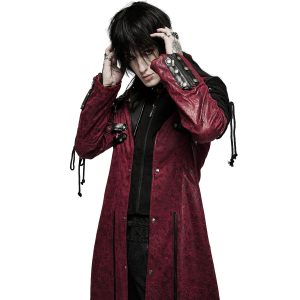 prix pas cher PUNK RAVE Veste Homme ‘Poisonblack’ Rouge Et Noire 44