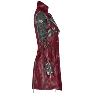 prix pas cher PUNK RAVE Veste Homme ‘Poisonblack’ Rouge Et Noire 52