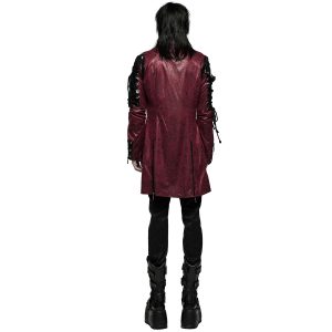 prix pas cher PUNK RAVE Veste Homme ‘Poisonblack’ Rouge Et Noire 26