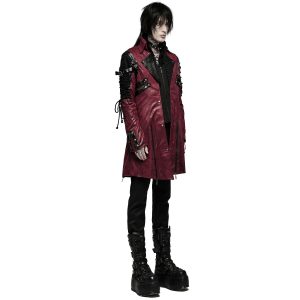 prix pas cher PUNK RAVE Veste Homme ‘Poisonblack’ Rouge Et Noire 28