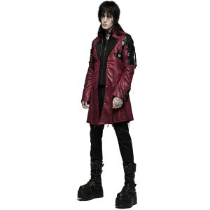 prix pas cher PUNK RAVE Veste Homme ‘Poisonblack’ Rouge Et Noire 30