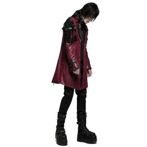 prix pas cher PUNK RAVE Veste Homme ‘Poisonblack’ Rouge Et Noire 32