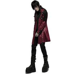 prix pas cher PUNK RAVE Veste Homme ‘Poisonblack’ Rouge Et Noire 34