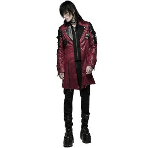 prix pas cher PUNK RAVE Veste Homme ‘Poisonblack’ Rouge Et Noire 38