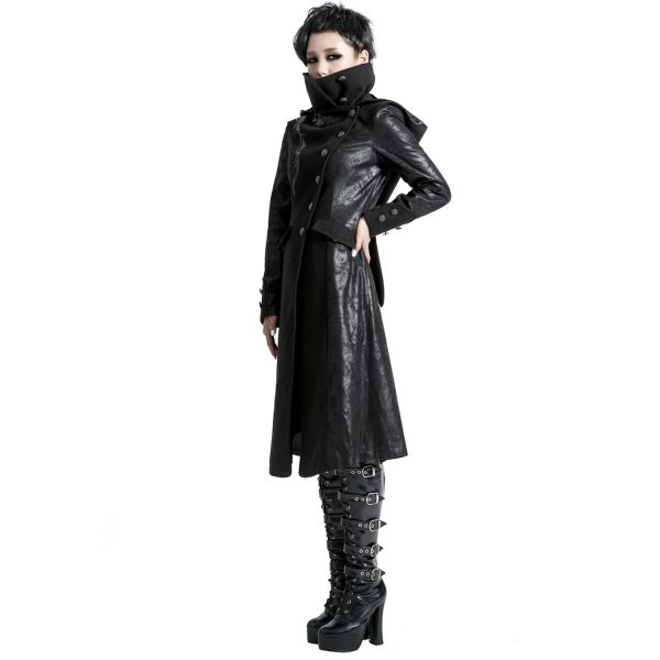 PUNK RAVE Veste Longue Noire ‘Black Dragon’ Avec Capuche… De super promotions disponibles 5