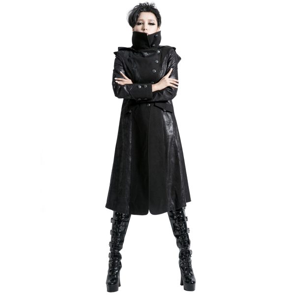 PUNK RAVE Veste Longue Noire ‘Black Dragon’ Avec Capuche… De super promotions disponibles 7