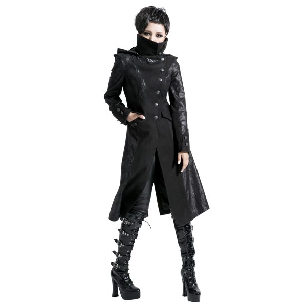 PUNK RAVE Veste Longue Noire ‘Black Dragon’ Avec Capuche… De super promotions disponibles 8