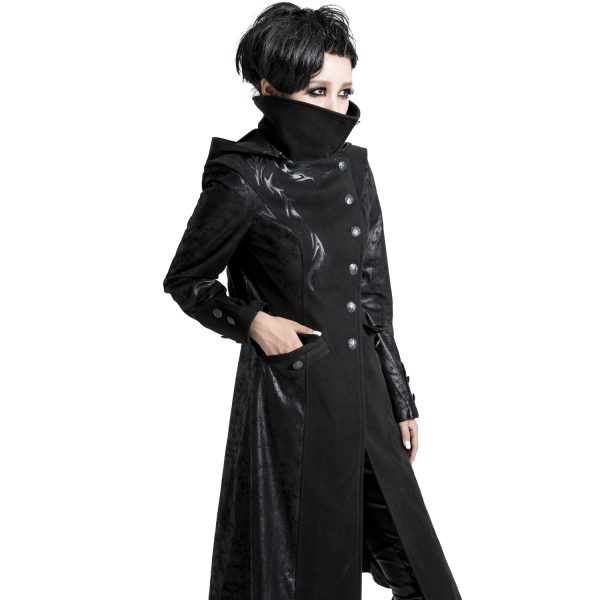 PUNK RAVE Veste Longue Noire ‘Black Dragon’ Avec Capuche… De super promotions disponibles 9