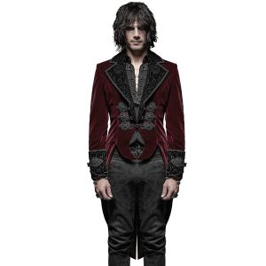 PUNK RAVE Veste Queue De Pie ‘Bloodborne’ En Velours Rouge Sang soldes luxe 23