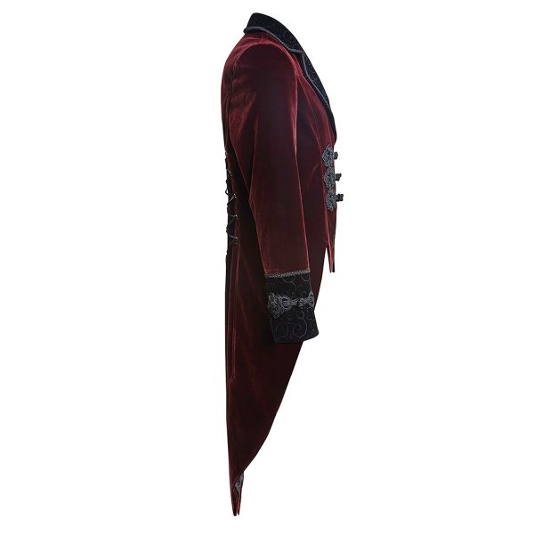 PUNK RAVE Veste Queue De Pie ‘Bloodborne’ En Velours Rouge Sang soldes luxe 12