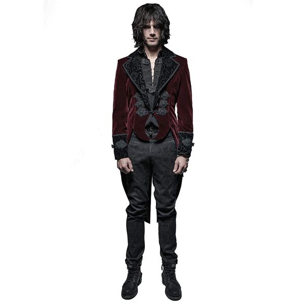 PUNK RAVE Veste Queue De Pie ‘Bloodborne’ En Velours Rouge Sang soldes luxe 6