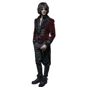 PUNK RAVE Veste Queue De Pie ‘Bloodborne’ En Velours Rouge Sang soldes luxe 33