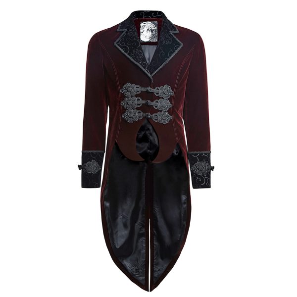 PUNK RAVE Veste Queue De Pie ‘Bloodborne’ En Velours Rouge Sang soldes luxe 1