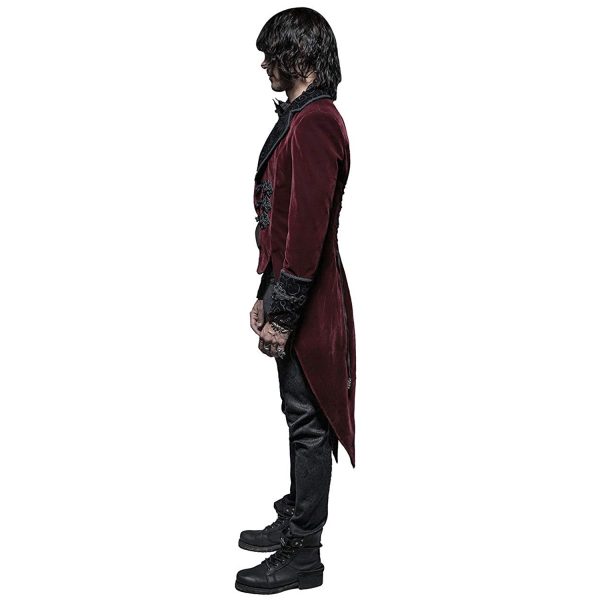 PUNK RAVE Veste Queue De Pie ‘Bloodborne’ En Velours Rouge Sang soldes luxe 9