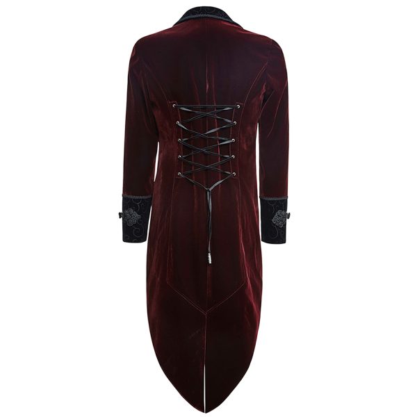 PUNK RAVE Veste Queue De Pie ‘Bloodborne’ En Velours Rouge Sang soldes luxe 11