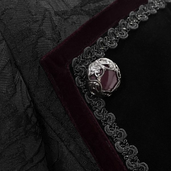 DEVIL FASHION Veste Queue De Pie ‘Desmond’ Noire Et Bordeaux à prix promos 15