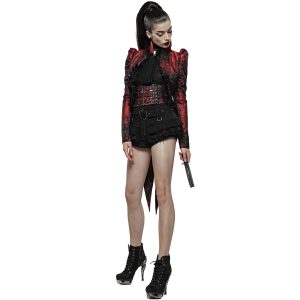 magasin paris PUNK RAVE Veste Queue De Pie ‘Versailles’ Rouge Et Noire 20