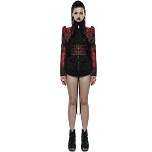 magasin paris PUNK RAVE Veste Queue De Pie ‘Versailles’ Rouge Et Noire 22