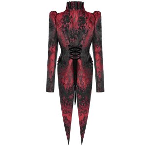 magasin paris PUNK RAVE Veste Queue De Pie ‘Versailles’ Rouge Et Noire 28