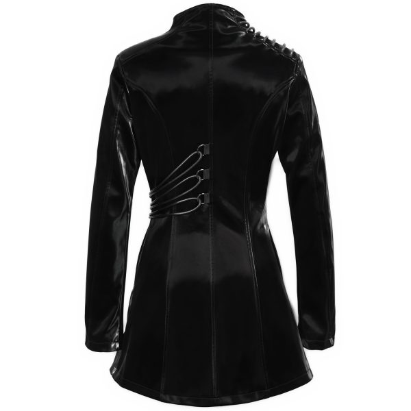 DEVIL FASHION Veste ‘Thorne’ En Simili Cuir Noir nouvelle saison 12