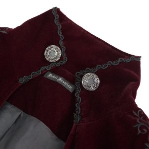 DEVIL FASHION Veste Victorienne ‘Atkins’ Noire Et Bordeaux luxe soldes 48